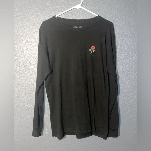 Eighty Eight Long Sleeve shirt printed rose size medium lack unisex m trendy - Picture 3 of 11